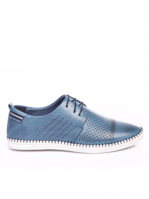 Спортно-елегантни мъжки обувки от естествена кожа 7AT-17600 lt.blue