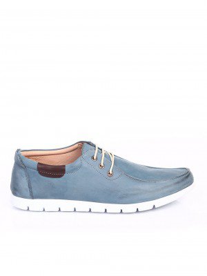 Спортно-елегантни мъжки обувки от естествена кожа 7AT-17609 lt.blue