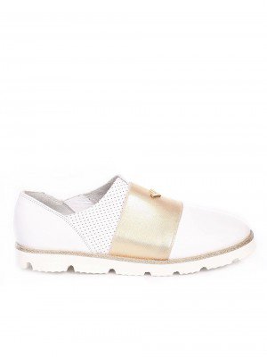 Ежедневни дамски обувки от естествена кожа 3AT-17640 white