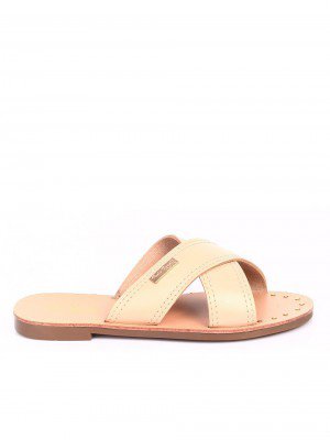 Ежедневни дамски чехли в бежово 5D-17437 off white