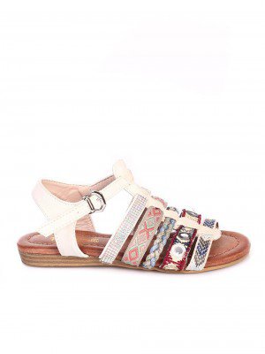 Ежедневни детски сандали в бежово 17D-17455 off white