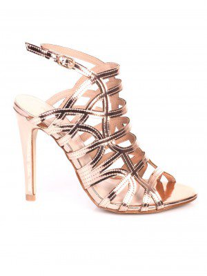Елегантни дамски сандали на ток в златисто 4R-17096 rose gold
