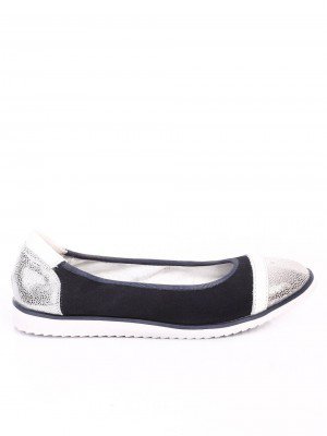 Ежедневни дамски обувки от естествен велур 3AF-17046 navy/silver