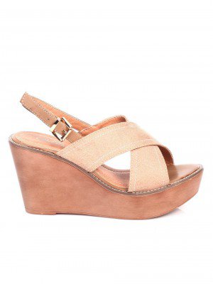 Ежедневни дамски сандали на платформа в бежово 4A-17299 beige