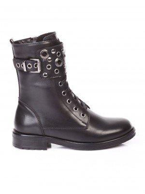 Ежедневни дамски боти от естествена кожа 2AB-171047 black