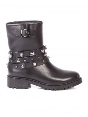 Ежедневни дамски боти от естествена кожа 2I-17759 black