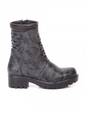 Ежедневни дамски боти от естествена кожа 2AT-171147 black/grey