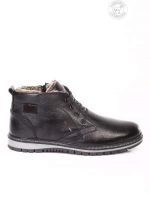 Ежедневни мъжки боти от естествена кожа  6AT-171179 black