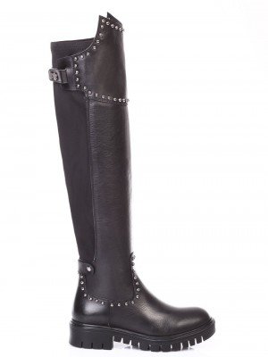 Ежедневни дамски ботуши от естествена кожа 1AB-171061 black