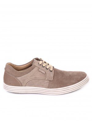 Ежедневни мъжки обувки от естествен набук в бежово 7N-18111 beige