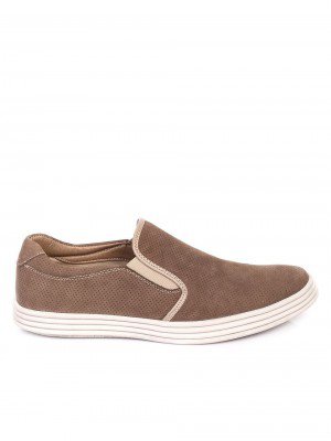 Ежедневни мъжки обувки от естествен набук в бежово 7N-18112 beige