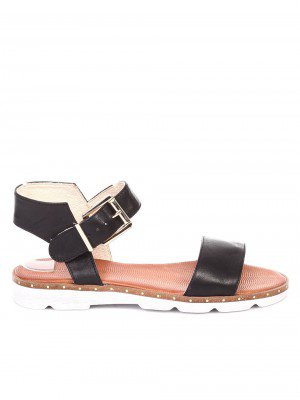 Ежедневни дамски сандали от естествена кожа 4AB-18496 black