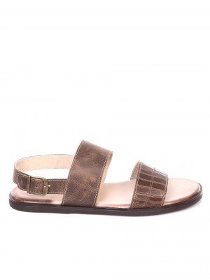 Ежедневни мъжки сандали от естествена кожа 8AT-18604 beige