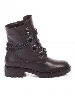 Ежедневни дамски боти от естествена кожа 2AB-18620 black