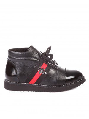 Дамски боти от естествена кожа и естествен лак 2AT-181032 black