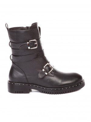 Ежедневни дамски боти от естествена кожа 2AB-18699 black