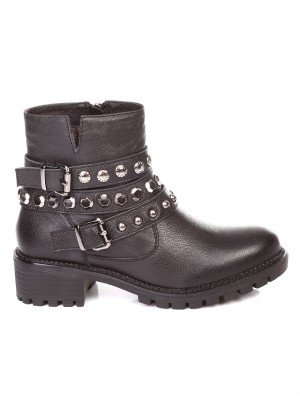 Ежедневни дамски боти от естествена кожа 2AB-18700 black