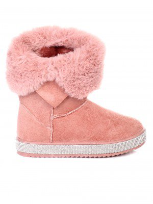 Ежедневни топли дамски боти в розово 2U-18989 pink