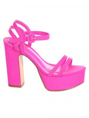 Елегантни дамски сандали на ток 4M-20103 fuchsia