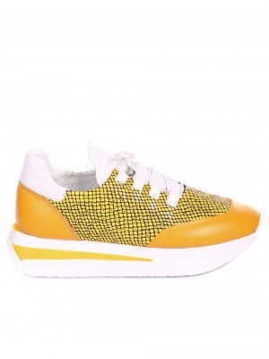 Ежедневни дамски обувки от естествена кожа 3AT-20475 yellow