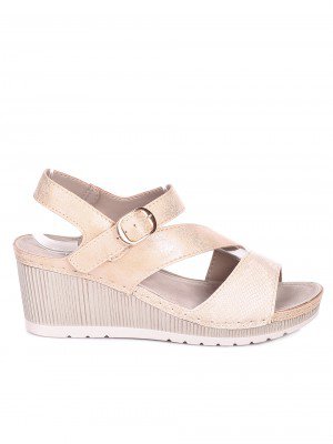 Ежедневни дамски сандали на платформа  4C-20155 beige