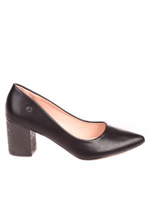 Елегантни дамски обувки на ток в черно 3M-21042 black