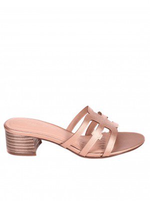 Ежедневни дамски чехли на ток 5M-21066 rose gold