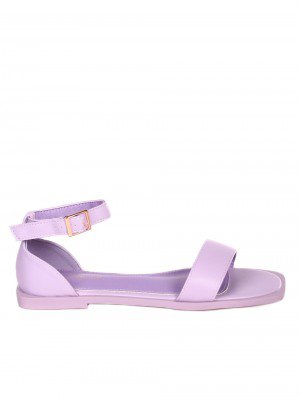Ежедневни дамски равни сандали в лилаво 4M-21067 lt.purple