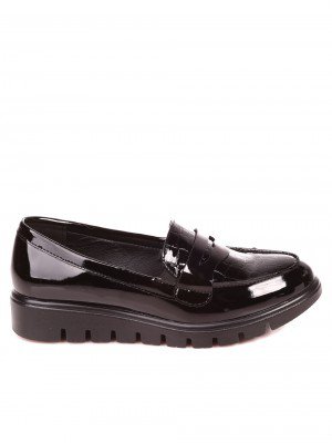 Дамски лачени мокасини в черно 3C-21642 black