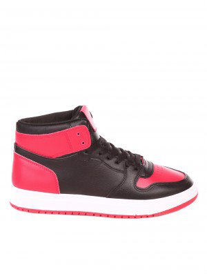 Ежедневни мъжки боти,тип кец, в черно и червено 6U-21520 black/red