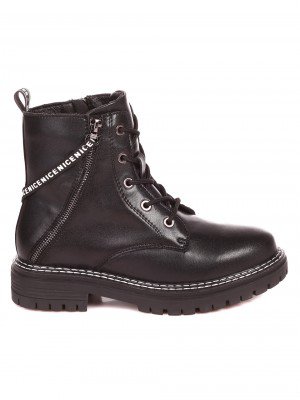 Ежедневни дамски боти от естествена кожа в черно 2AF-21563 black