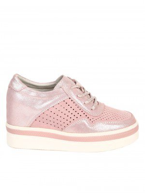 Ежедневни дамски обувки от естествена кожа в розово 8-1823-3 pink