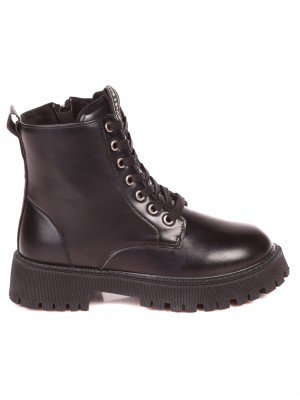 Ежедневни дамски боти в черно 2U-21731 black pu