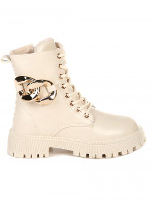 Ежедневни дамски боти в бежово 2U-21694 beige