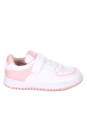 Ежедневни детски обувки в бяло и розово 18U-22001 white/pink