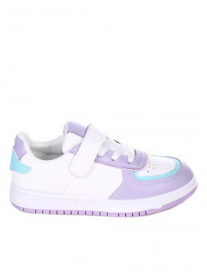 Ежедневни детски обувки в бяло и лилаво 18U-22001 white/purple