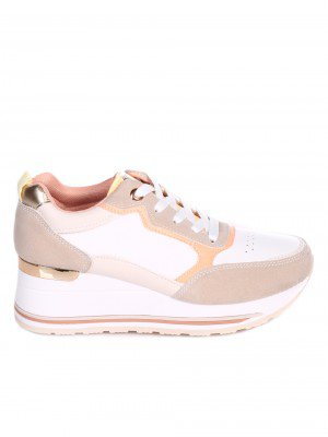 Ежедневни дамски обувки на платформа в бежово 3U-22024 beige