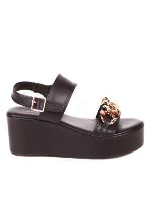 Ежедневни дамски сандали на платформа в черно 4M-22165 black