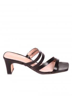 Ежедневни дамски чехли на ток в черно 5M-22175 black