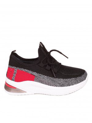 Ежедневни детски обувки в черно и червено 18U-22058 black/red