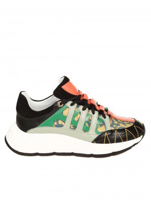 Ежедневни дамски обувки от естествена кожа  3AT-22318 black/green