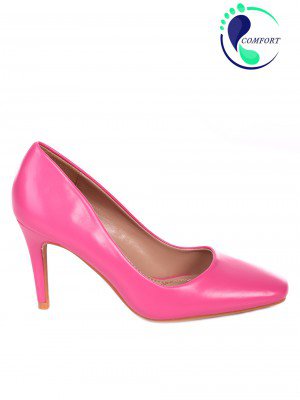 Елегантни дамски обувки на ток в розово 3R-22196 fuchsia