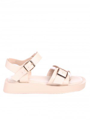 Ежедневни дамски сандали на платформа 4A-22268 beige