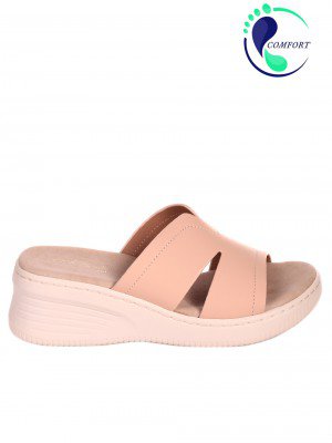 Ежедневни дамски комфортни чехли 5H-22245 beige