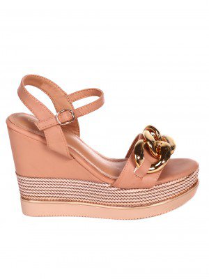 Елегантни дамски сандали на платформа 4H-22255 beige