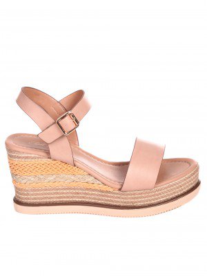 Ежедневни дамски сандали на платформа 4H-22256 beige