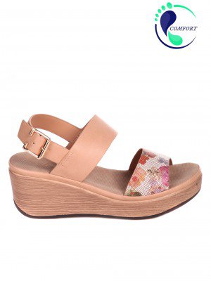 Ежедневни дамски сандали на платформа 4H-22236 beige