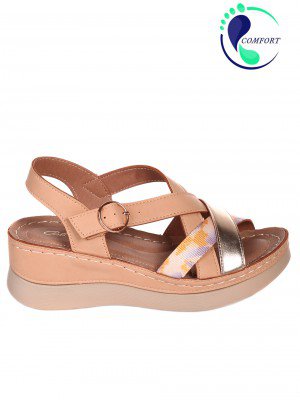 Ежедневни дамски сандали на платформа 4H-22243 beige