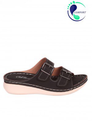 Ежедневни дамски комфортни чехли 5H-22234 black