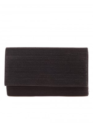 Официална дамска чанта-клъч в черно 9AG-21833 black textile